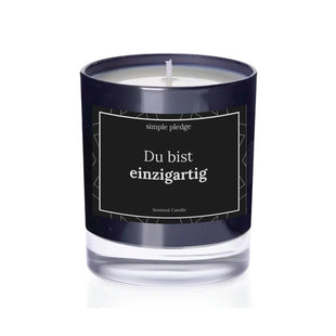 Du bist einzigartig - Duftkerze Duftkerze mit Spruch Simple Pledge