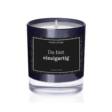 Du bist einzigartig - Duftkerze Duftkerze mit Spruch Simple Pledge