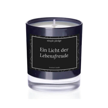 Ein Licht der Lebensfreude - Duftkerze Duftkerze mit Spruch Simple Pledge