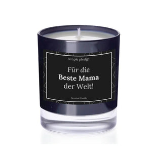 Für die Beste Mama der Welt! - Duftkerze Duftkerze mit Spruch Simple Pledge