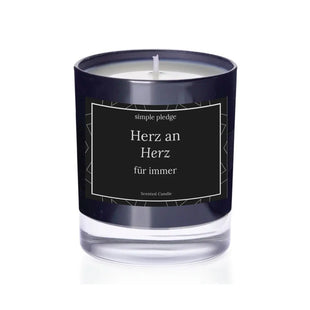 Herz an Herz für immer - Duftkerze Duftkerze mit Spruch Simple Pledge