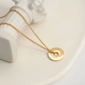 LEBE LIEBE LACHE - Circle Halskette Halskette Simple Pledge