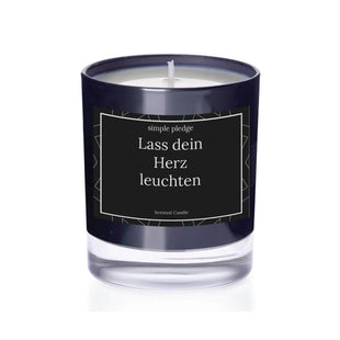 Lass dein Herz leuchten - Duftkerze Duftkerze mit Spruch Simple Pledge