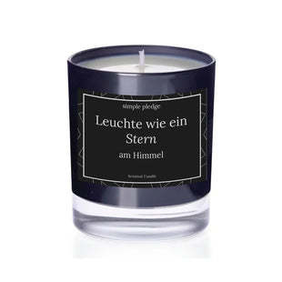 Leuchte wie ein Stern am Himmel - Duftkerze Duftkerze mit Spruch Simple Pledge