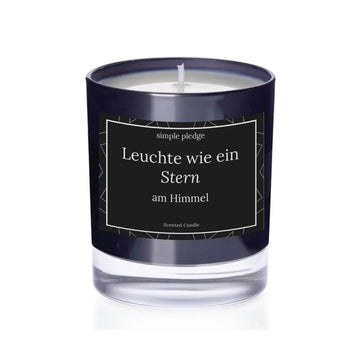Leuchte wie ein Stern am Himmel - Duftkerze Duftkerze mit Spruch Simple Pledge