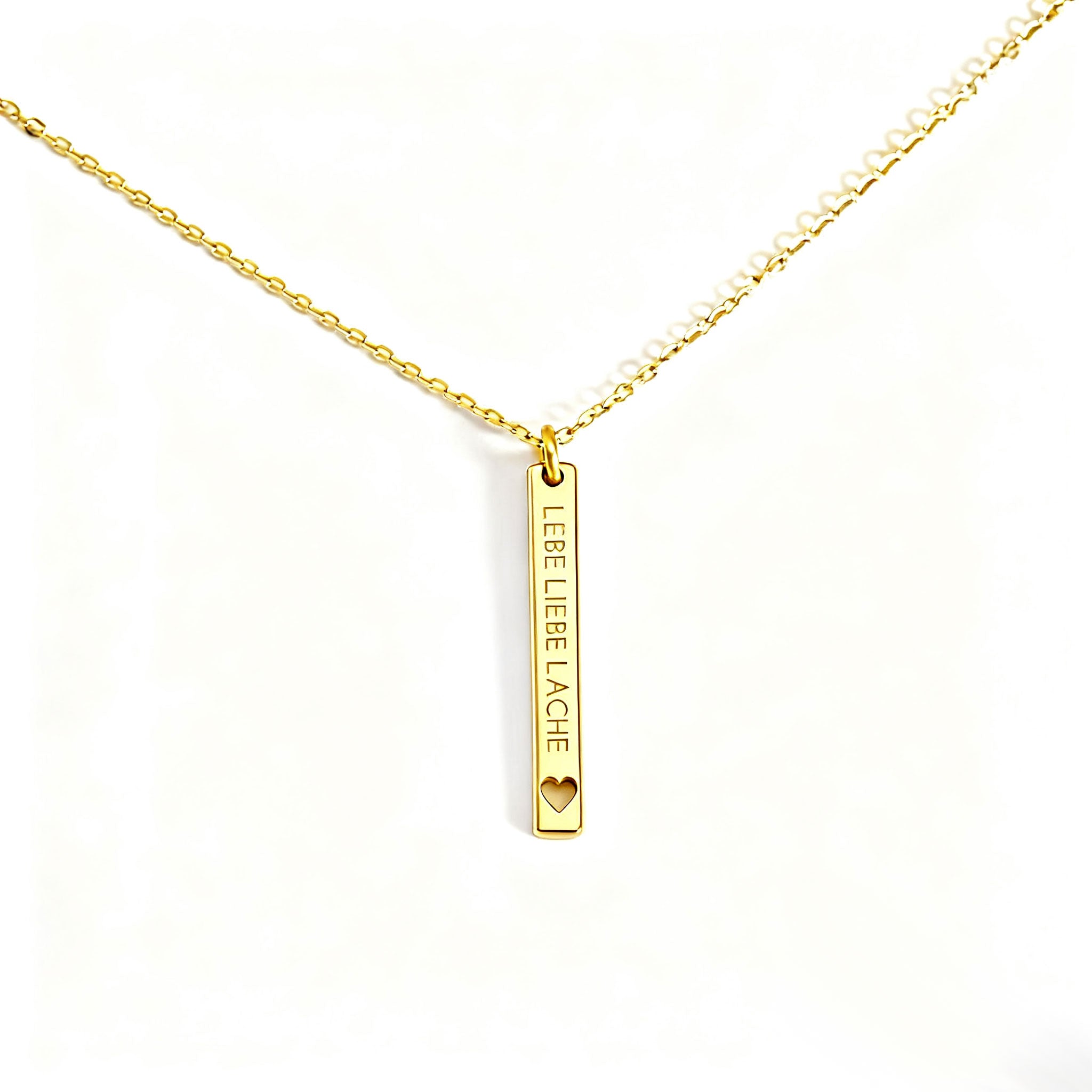 Lebe Liebe Lache Stab-Halskette