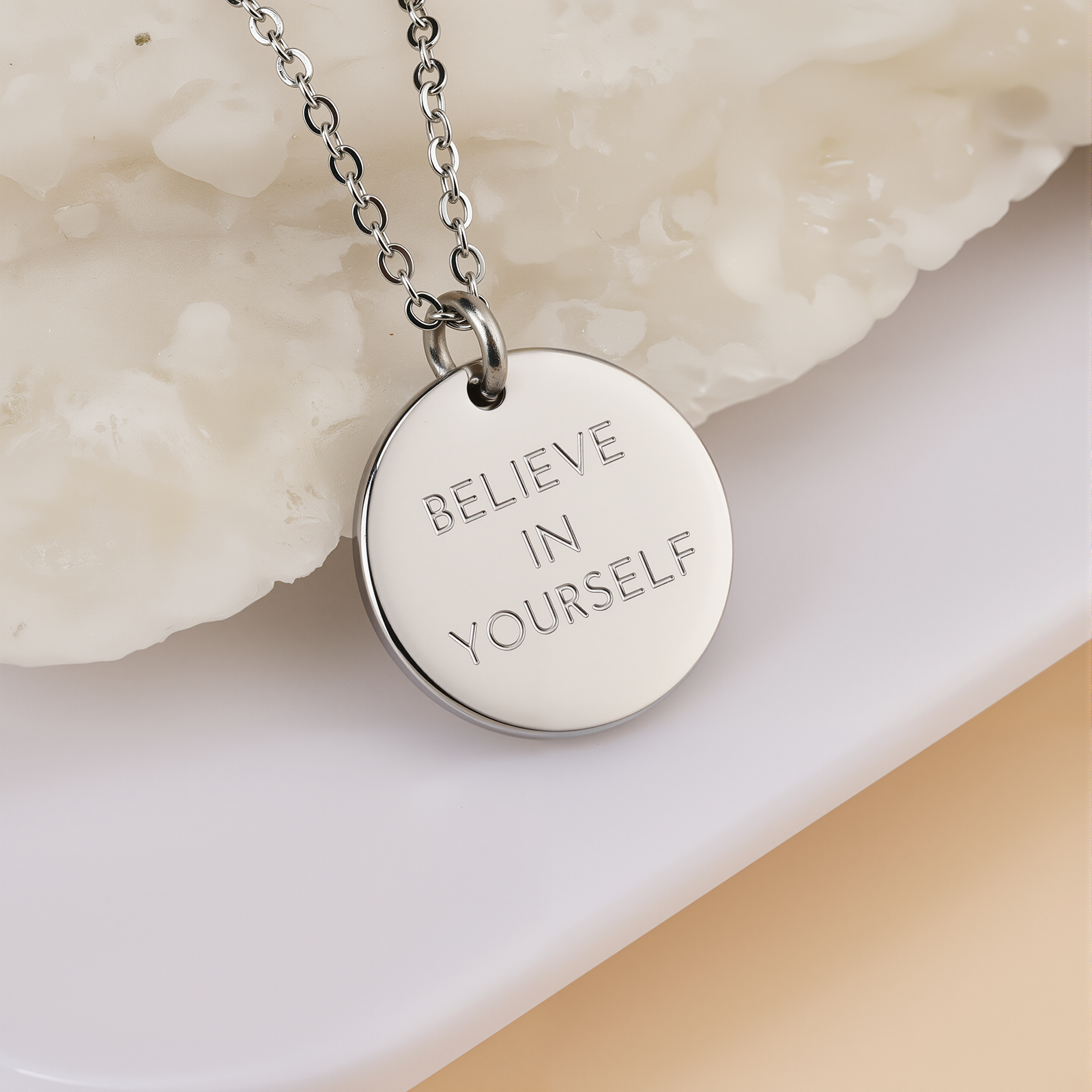 Believe in Yourself Coin Halskette