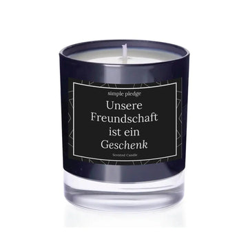 Unsere Freundschaft ist ein Geschenk - Duftkerze Duftkerze mit Spruch Simple Pledge