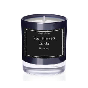 Von Herzen Danke für alles - Duftkerze Duftkerze mit Spruch Simple Pledge