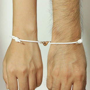 2er Set Freundschaftsarmbänder mit Herz-Magnet (Weiß) Armband Joybands