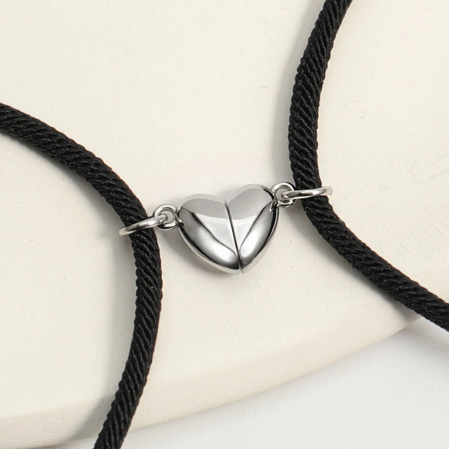 Freundschaftsarmbänder mit Herz-Magnet (Schwarz) Armband Joybands