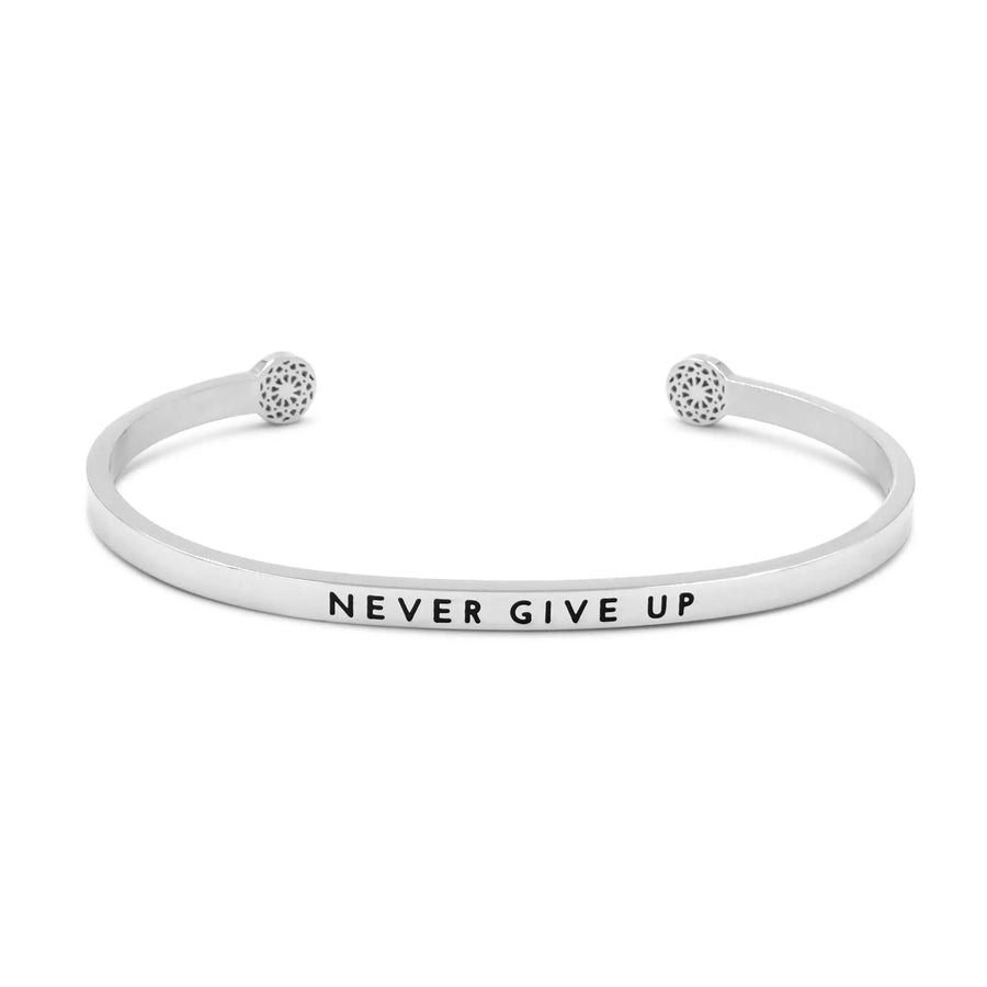 Never Give Up Armreif Simple Pledge