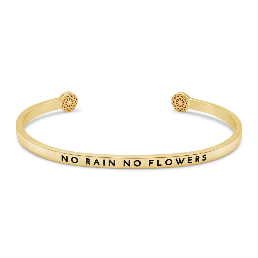 No Rain No Flowers Armreif Simple Pledge