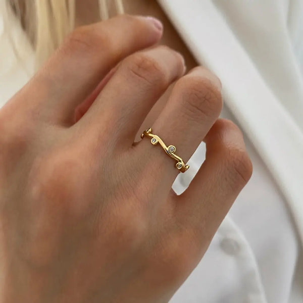 Ring Alice Gold mit klarem Zirkonia