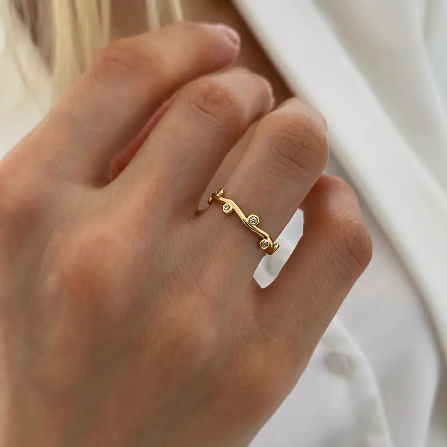 Ring Alice Gold mit klarem Zirkonia Ring Simple Pledge