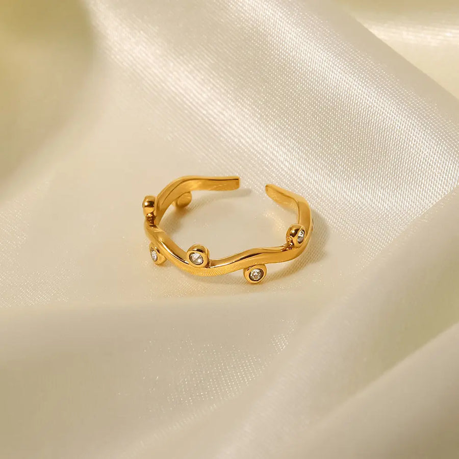 Ring Alice Gold mit klarem Zirkonia Ring Simple Pledge