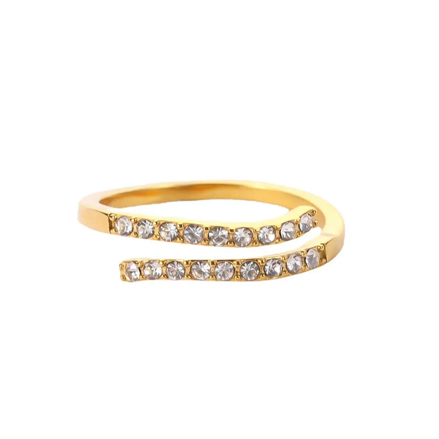 Ring Chloe Gold mit klarem Zirkonia Ring Simple Pledge