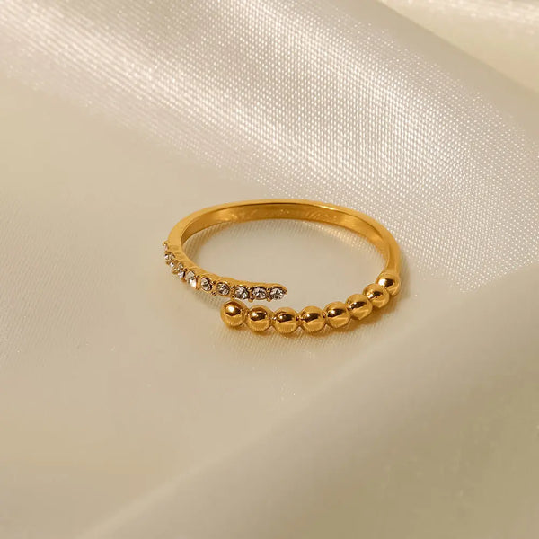 Ring Greta Gold mit klarem Zirkonia