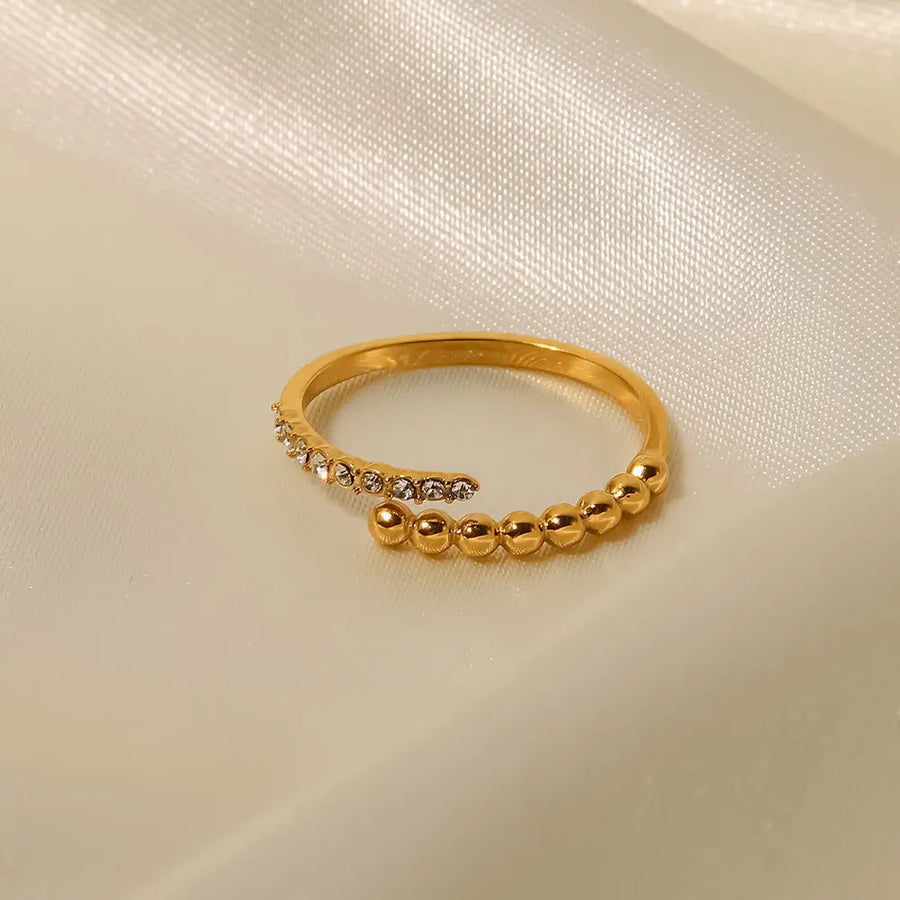 Ring Greta Gold mit klarem Zirkonia Ring Simple Pledge