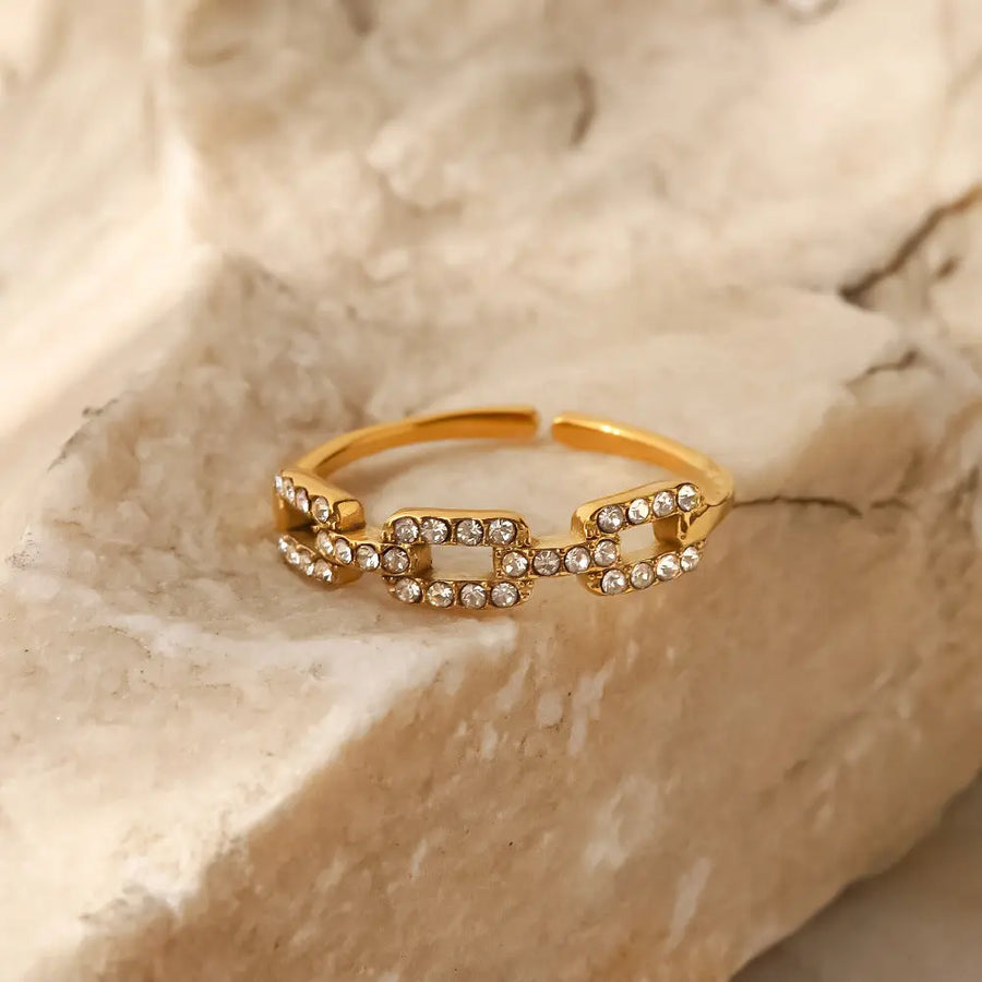 Ring Zoe Gold mit klarem Zirkonia Ring Simple Pledge