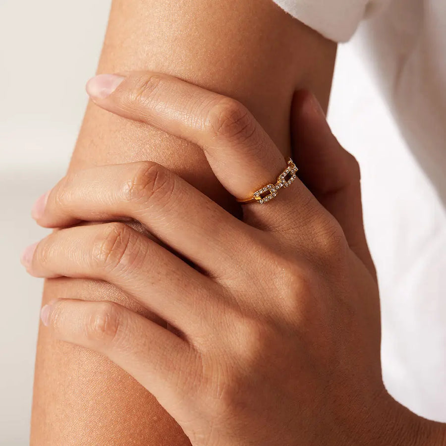 Ring Zoe Gold mit klarem Zirkonia Ring Simple Pledge