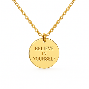Believe in Yourself Coin Halskette