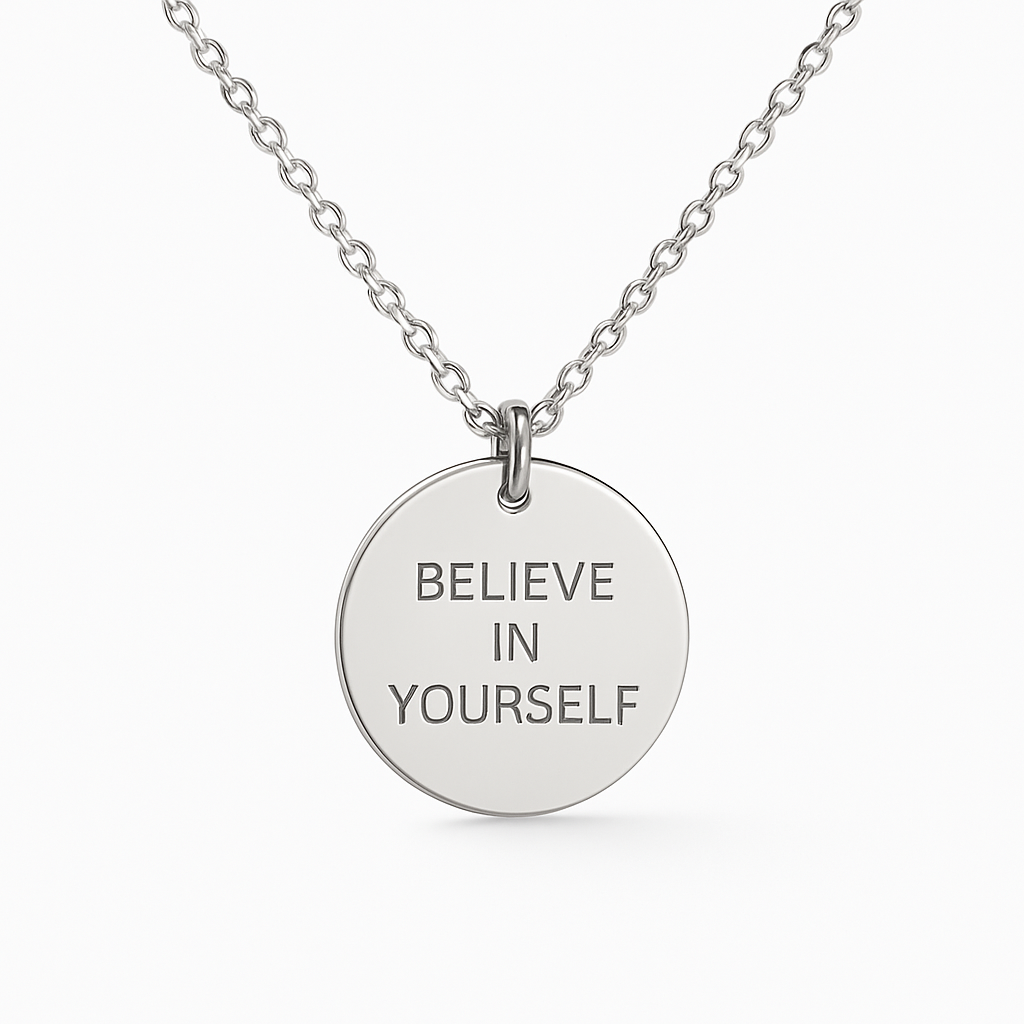 Believe in Yourself Coin Halskette