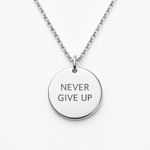 Never Give Up Coin Halskette