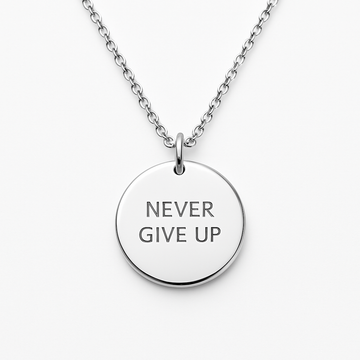 Never Give Up Coin Halskette