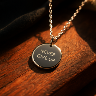 Never Give Up Coin Halskette
