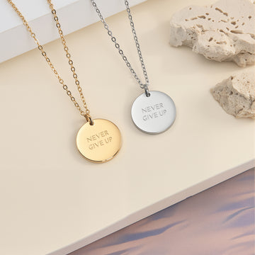 Never Give Up Coin Halskette