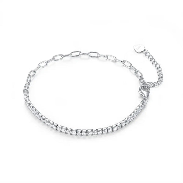 Sterling Silber Armband "Arielle" mit Zirkonia 16+3cm
