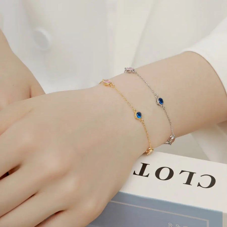 Sterling Silber Armband "Corrin" mit Zirkonia, 17+3cm Armband Simple Pledge