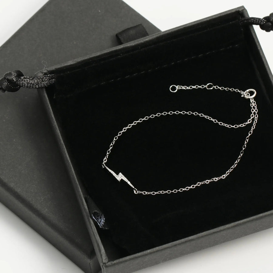 Sterling Silber Armband "Flash" mit Zirkonia, 17+3cm Armband Simple Pledge