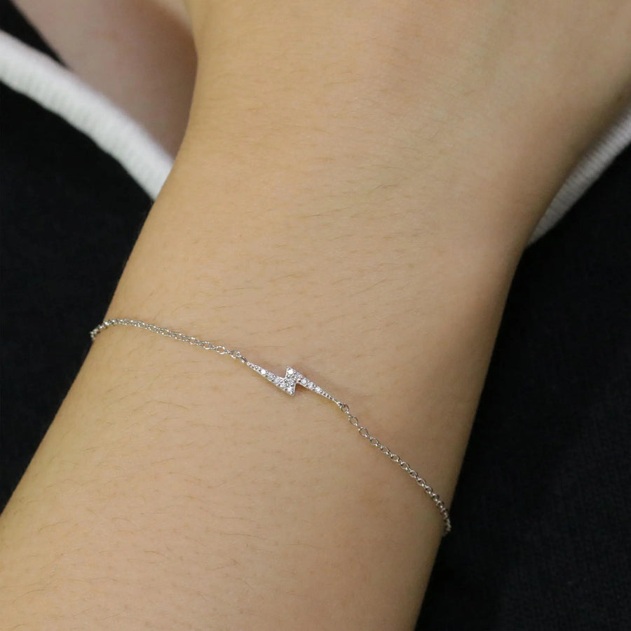 Sterling Silber Armband "Flash" mit Zirkonia, 17+3cm Armband Simple Pledge