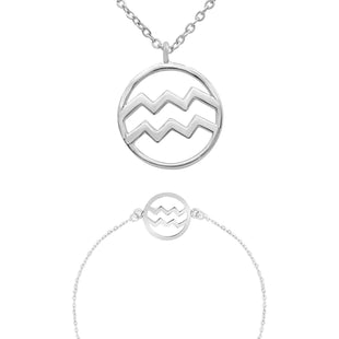 Sternzeichen „Wassermann“ - Halskette & Armband Set Bundle Simple Pledge