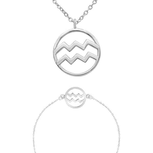 Sternzeichen „Wassermann“ - Halskette & Armband Set