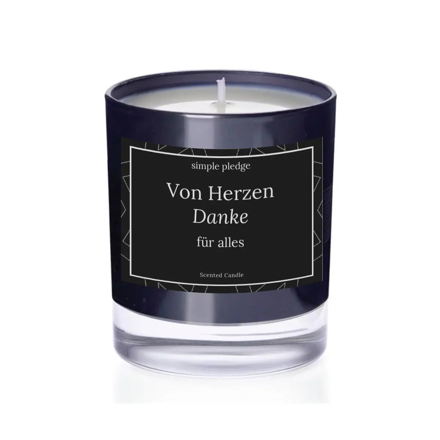Von Herzen Danke für alles - Duftkerze Duftkerze mit Spruch Simple Pledge
